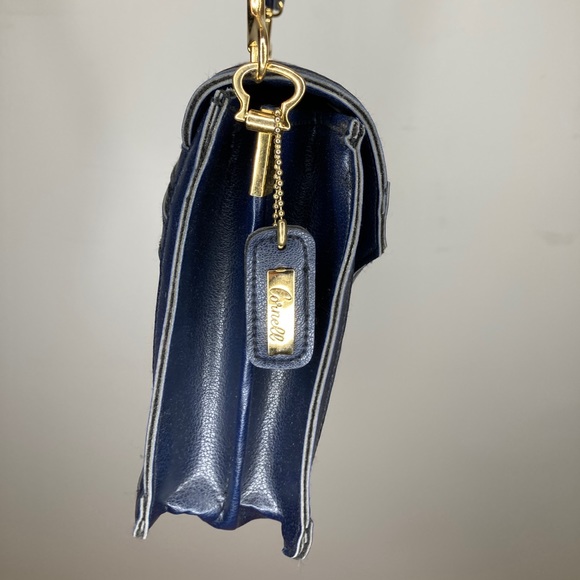 Vintage Cornell Navy faux alligator leather handbag - Picture 5 of 8